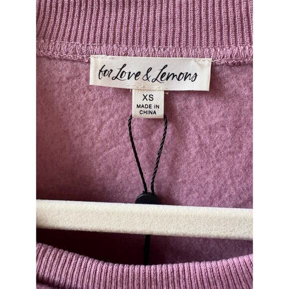 NWT For love and lemons Josie crop sweatshirt cropped purple size extra small - Picture 8 of 10